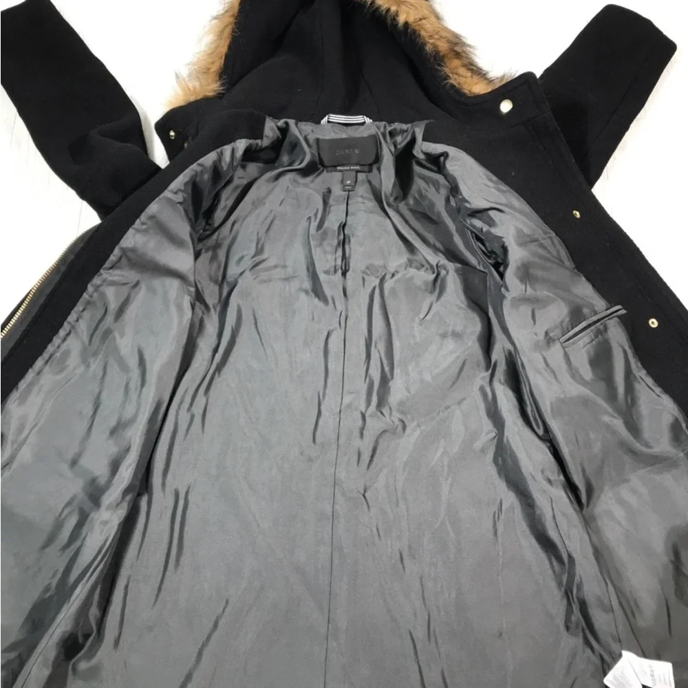 J. Crew Black Utility Jacket with Faux Fur Hood aso Meghan Markle - Picture 4 of 5